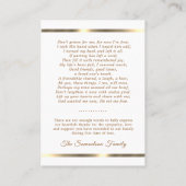 葬儀マスサービス祈りの言葉サンキューフォトビーチ 名刺 (裏面)