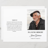 葬儀ミニマルプログラムテンプレート (正面/裏面)