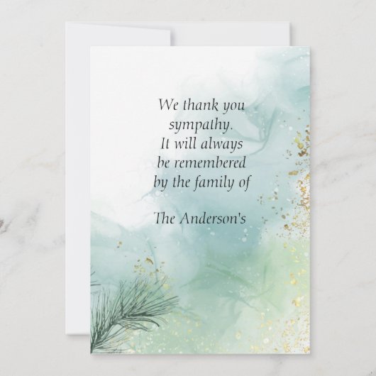 葬儀メモリアルサンキューウォーターカラーバーンドウル サンキューカード (裏面)