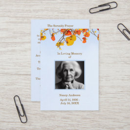 葬儀メモリアルサービススカイ離れ祈りの言葉カード 名刺