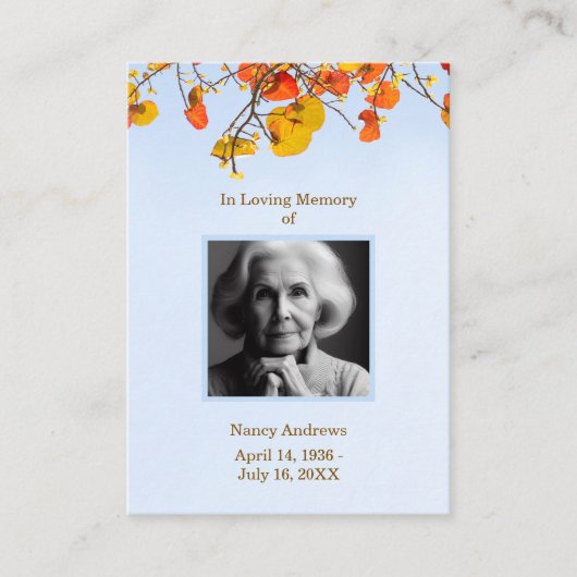 葬儀メモリアルサービススカイ離れ祈りの言葉カード 名刺 (正面)