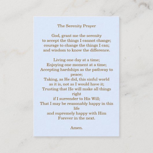 葬儀メモリアルサービススカイ離れ祈りの言葉カード 名刺 (裏面)