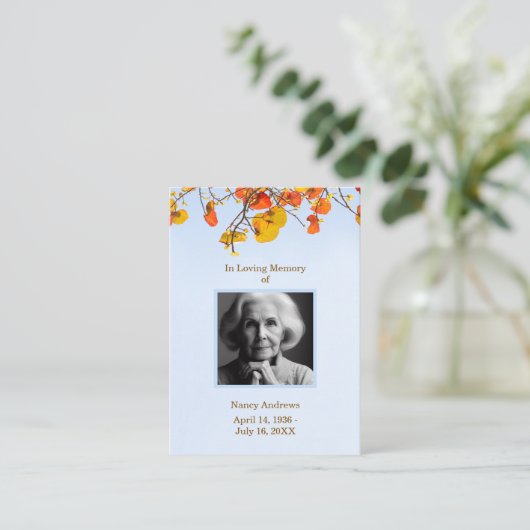 葬儀メモリアルサービススカイ離れ祈りの言葉カード 名刺 (スタンド正面)