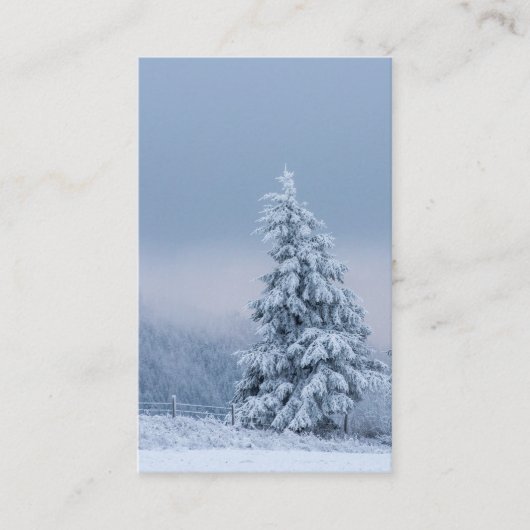 葬儀メモリアルツリー雪祈りの言葉同情カード 名刺 (正面)