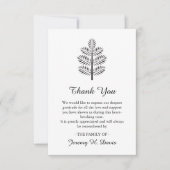 葬儀メモリアルトロピカルツリーブランチ植物学 サンキューカード (正面)