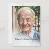 葬儀メモリアル2枚エレガント写真 招待状 (裏面)