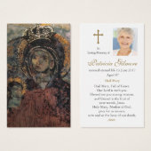 葬儀メリーハの私たちの女性の祈りの言葉同情カード (正面&裏面)