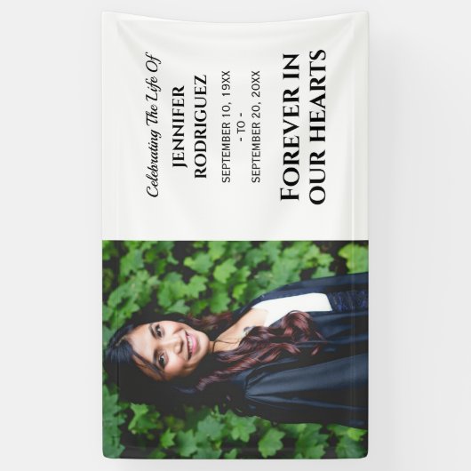 葬儀モダンのカスタムハート写真 横断幕 (縦)