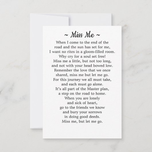 葬儀モダンカスタム3写真記念祈りの言葉カード (裏面)