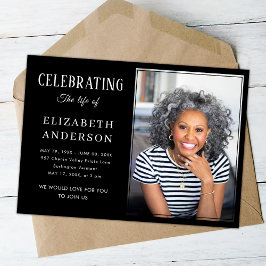 葬儀モダン写真ミニマリストシンプルスクリプト 招待状