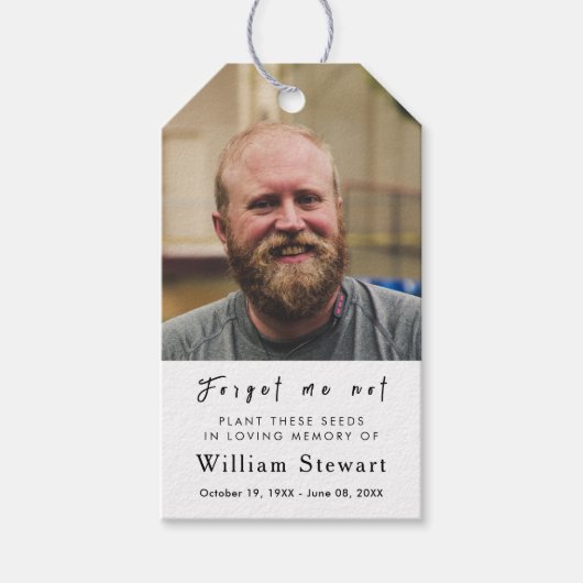 葬儀モダン写真 |種忘れが無い ギフトタグ (正面)