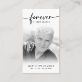葬儀モダン悔やみや弔慰フォトフォーエバー祈りの言葉カード 名刺 (正面)
