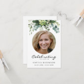 葬儀モダン悔やみや弔慰写真記念カード カード (正面/裏面インサイチュ)