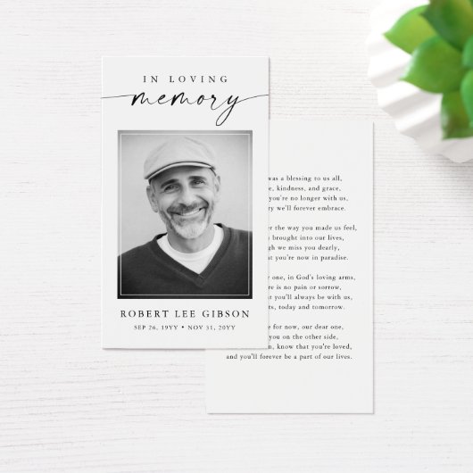 葬儀モダン悔やみや弔慰写真記念祈りの言葉カード (デスク)