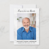 葬儀モダン悔やみや弔慰写真記念祈りの言葉カード (正面)