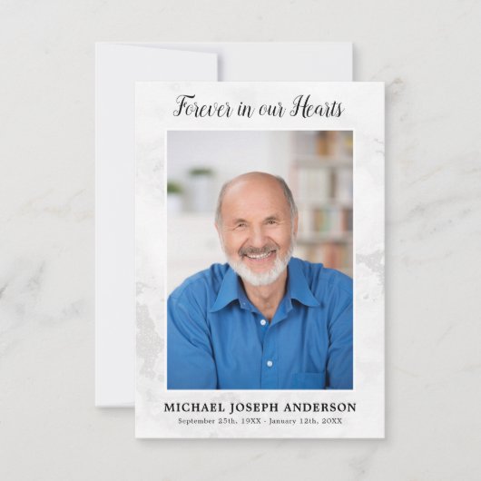 葬儀モダン悔やみや弔慰写真記念祈りの言葉カード (正面)