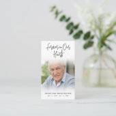 葬儀モダン永久ハートフォト祈りの言葉カード 名刺 (スタンド正面)