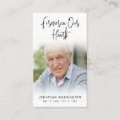 葬儀モダン永久ハートフォト祈りの言葉カード 名刺 (正面)