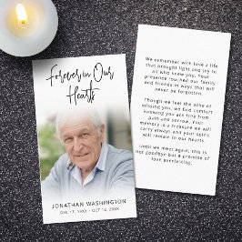 葬儀モダン永久ハートフォト祈りの言葉カード 名刺