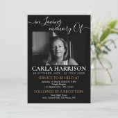 葬儀モダン白黒招待状 招待状 (スタンド正面)