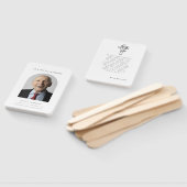 葬儀モダン記念ミニマル祈りの言葉写真カード ハンドファン (組立なし)