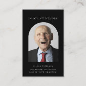 葬儀モダン記念ミニマル祈りの言葉写真カード 名刺 (正面)