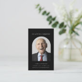 葬儀モダン記念ミニマル祈りの言葉写真カード 名刺 (スタンド正面)