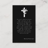葬儀モダン記念ミニマル祈りの言葉写真カード 名刺 (裏面)