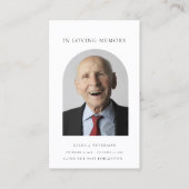 葬儀モダン記念ミニマル祈りの言葉写真カード 名刺 (正面)