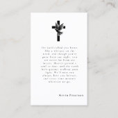 葬儀モダン記念ミニマル祈りの言葉写真カード 名刺 (裏面)