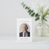 葬儀モダン記念ミニマル祈りの言葉写真カード 名刺 (スタンド正面)