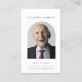 葬儀モダン記念ミニマル祈りの言葉写真カード 名刺 (正面)