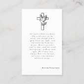 葬儀モダン記念ミニマル祈りの言葉写真カード 名刺 (裏面)