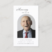 葬儀モダン記念ミニマル祈りの言葉写真カード 名刺 (正面)