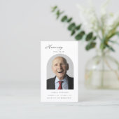 葬儀モダン記念ミニマル祈りの言葉写真カード 名刺 (スタンド正面)