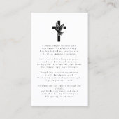 葬儀モダン記念ミニマル祈りの言葉写真カード 名刺 (裏面)