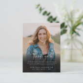 葬儀モダン記念写真ありがとう ポストカード (スタンド正面)