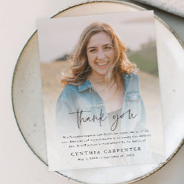 葬儀モダン記念写真ありがとう ポストカード