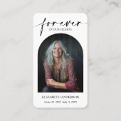 葬儀モダン記念祈りの言葉写真カード 名刺 (正面)