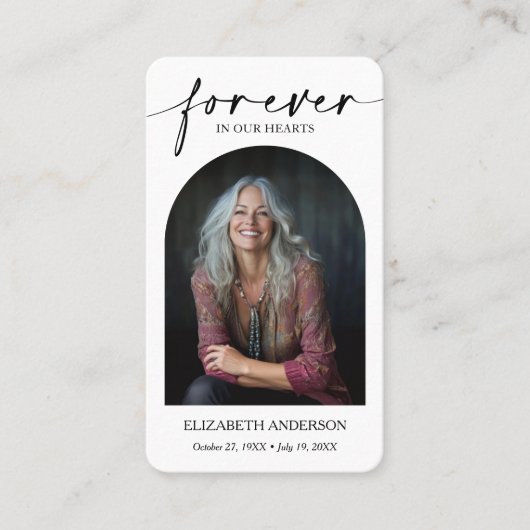 葬儀モダン記念祈りの言葉写真カード 名刺 (正面)