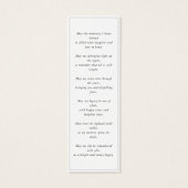 葬儀モダン記念祈りの言葉写真ブックマーク (裏面)