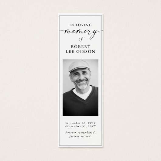 葬儀モダン記念祈りの言葉写真ブックマーク (正面)