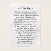 葬儀モダン3写真記念祈りの言葉カード大理石 (裏面)