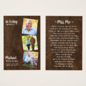 葬儀モダン3写真記念祈りの言葉カード (正面&裏面)