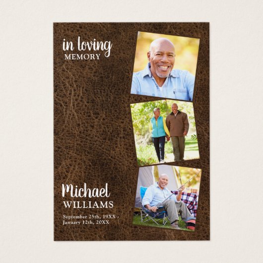 葬儀モダン3写真記念祈りの言葉カード (正面)