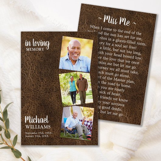 葬儀モダン3写真記念祈りの言葉カード