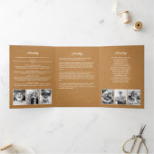 葬儀モダン/メモリアルクフェイクラフト写真コラージュ 三つ折りプログラム (内部)