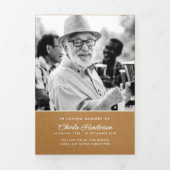 葬儀モダン/メモリアルクフェイクラフト写真コラージュ 三つ折りプログラム (カバー)