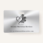 葬儀モルティシアのサービス、ハートとバラ バッジ (裏面)