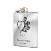 葬儀モルティシアのサービス、ハートとバラ フラスク (左)